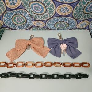 Purse Charm Set - Chain and Bow